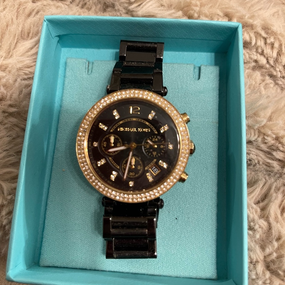 Michael Kors Black and Gold Watch